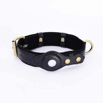 Leather Anti-Lost Dog Collar with ID Tag | Adjustable & Secure
