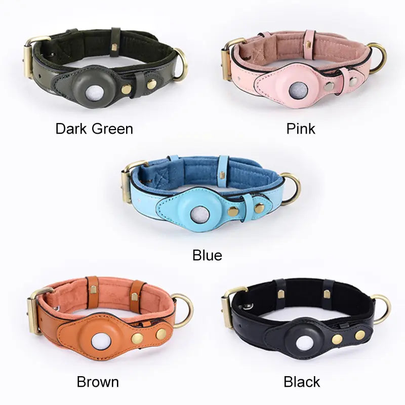 Leather Anti-Lost Dog Collar with ID Tag | Adjustable & Secure