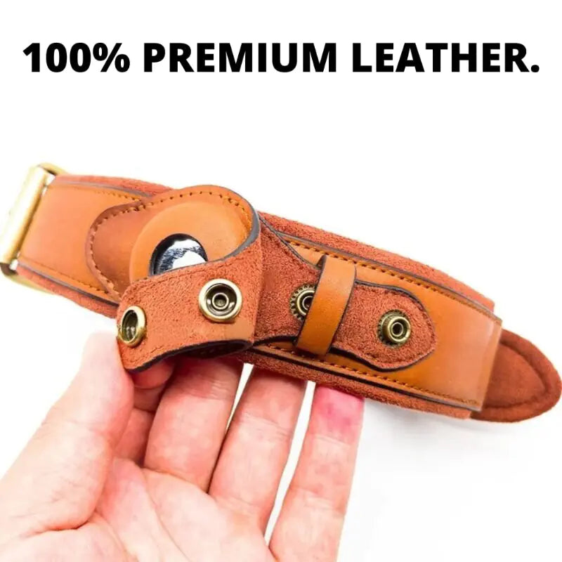 Leather Anti-Lost Dog Collar with ID Tag | Adjustable & Secure