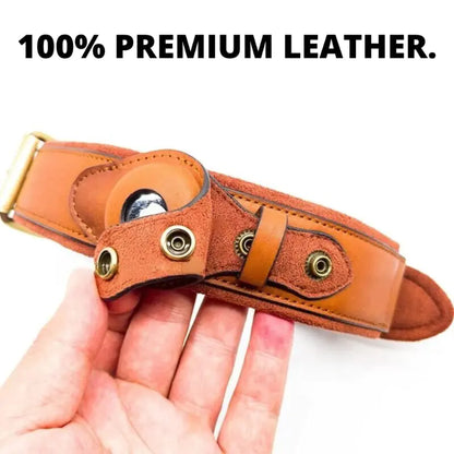 Leather Anti-Lost Dog Collar with ID Tag | Adjustable & Secure